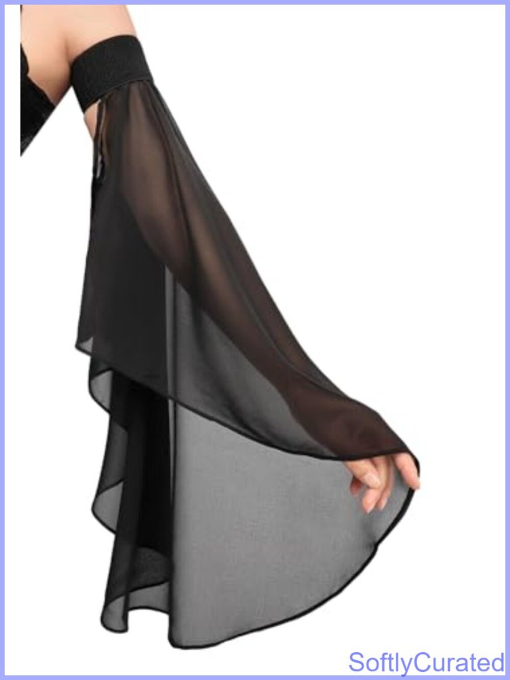 Victorian Long Tulle Chiffon Gloves Gothic Lace Detachable Sleeves Cosplay